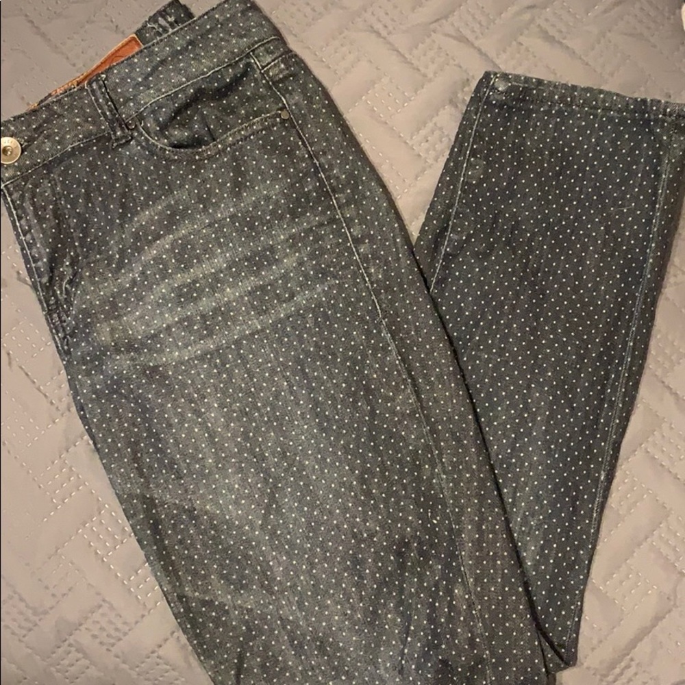 Pin dot skinny jeans